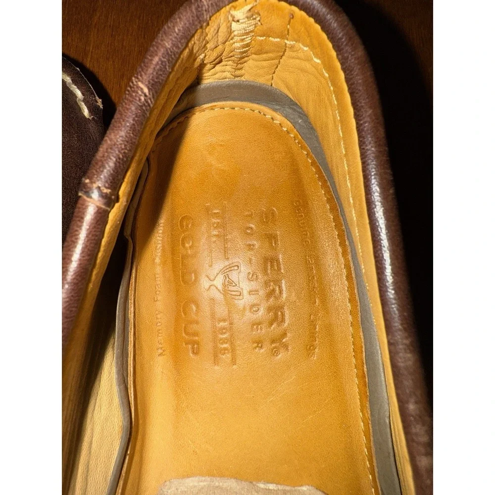 Gold Cup Sperry Brown Leather Penny Loafer Top Slider Men's 9.5M Classic Preppy